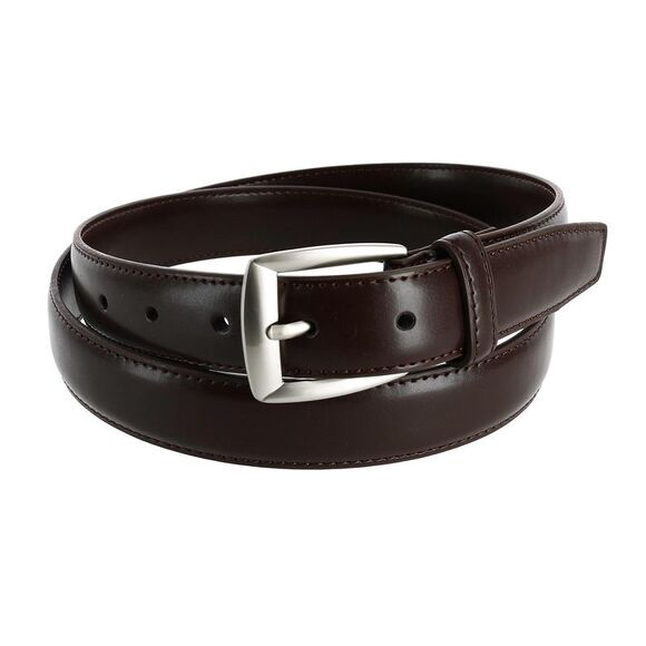 CTM Men's 1 1/4 Inch Wide Basic Leather Dress Belt - Picture 1 of 3
